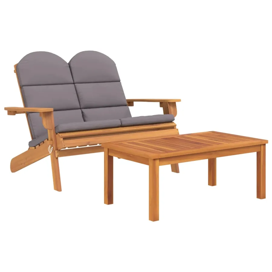 Ensemble de salon de jardin Adirondack 3 pcs bois acacia solide - 4