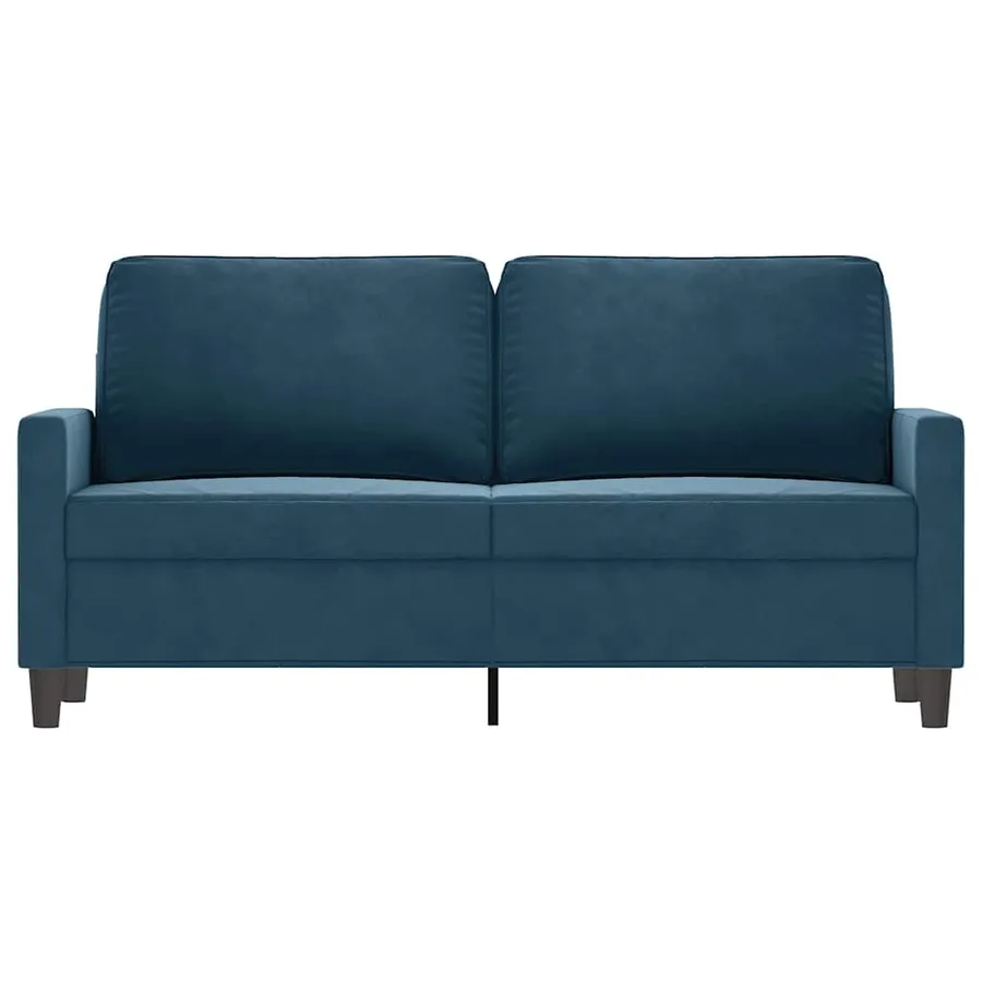 Canapé à 2 places Bleu 140 cm Velours - 3