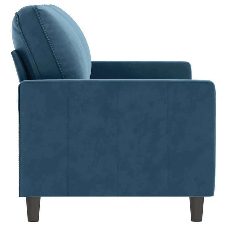 Canapé à 2 places Bleu 140 cm Velours - 4