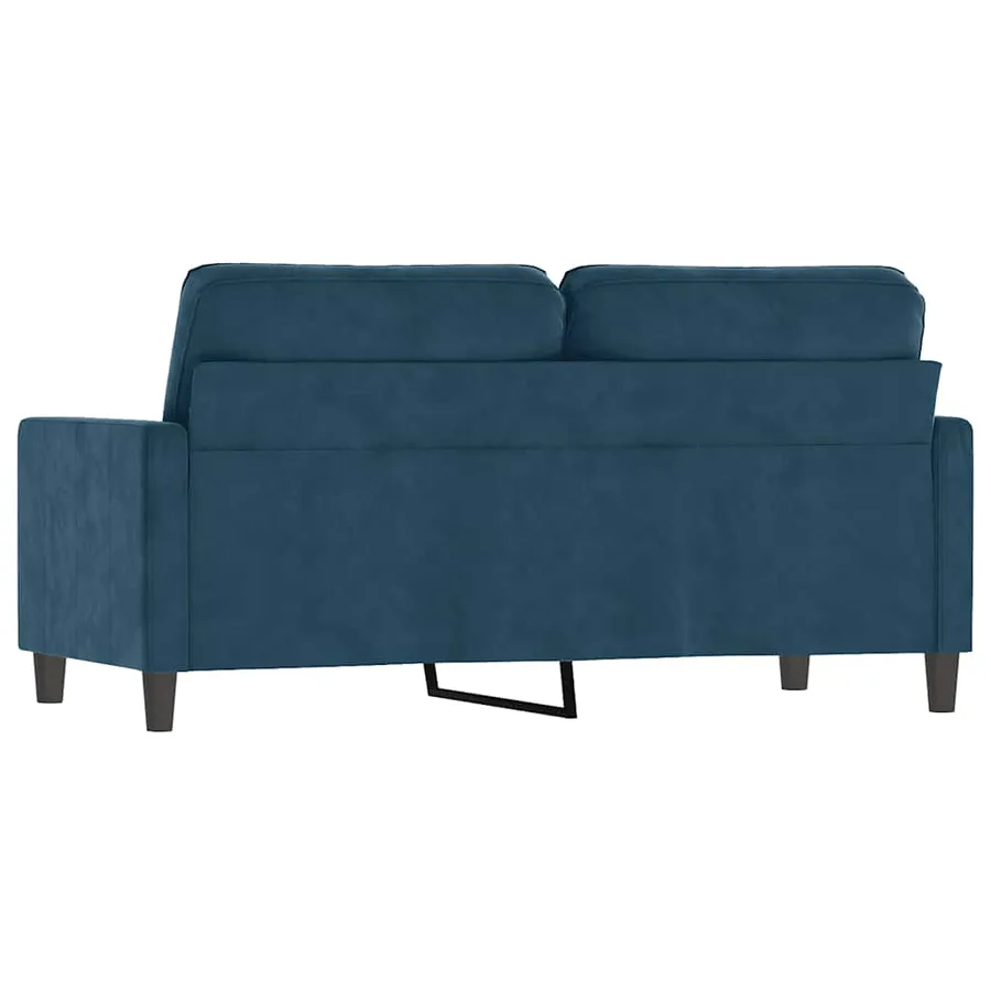 Canapé à 2 places Bleu 140 cm Velours - 5
