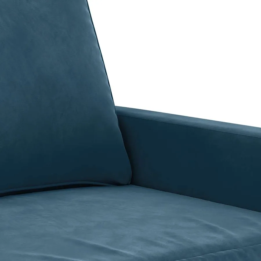 Canapé à 2 places Bleu 140 cm Velours - 6