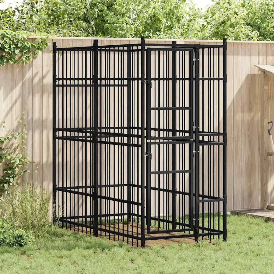 Chenil d'extérieur pour chiens Acier 1,84 m²