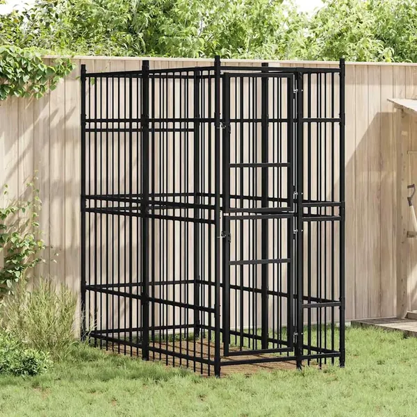 Chenil d'extérieur pour chiens Acier 1,84 m²