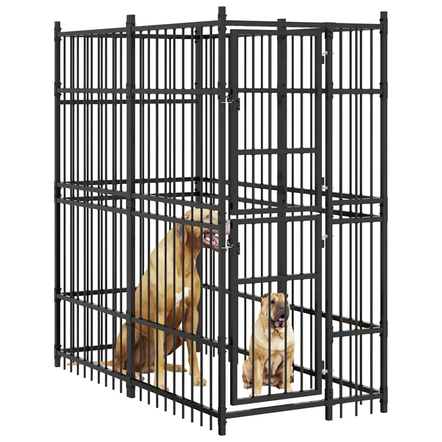 Chenil d'extérieur pour chiens Acier 1,84 m² - 4