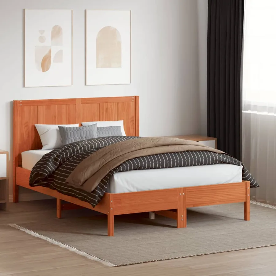 Tête de lit cire marron 150 cm bois massif de pin - 3