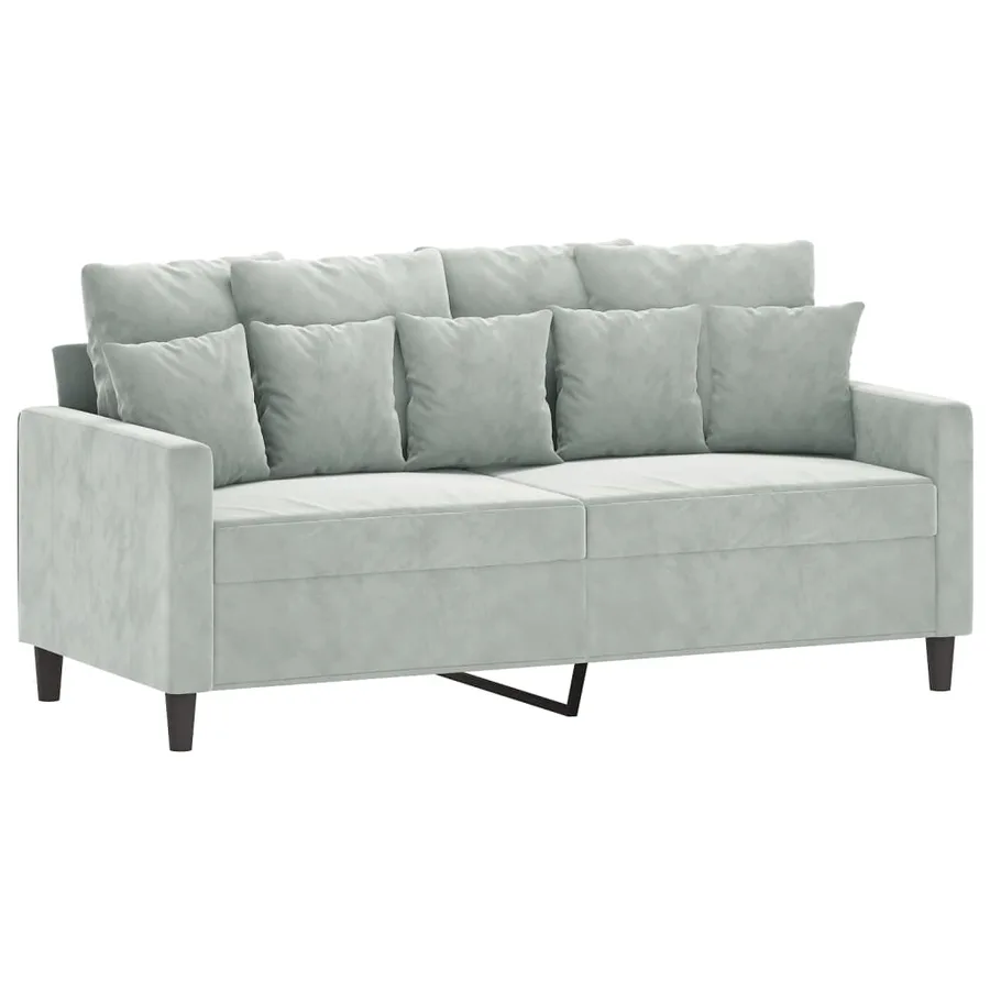 Ensemble de canapés 3 pcs avec coussins Gris clair Velours - 4