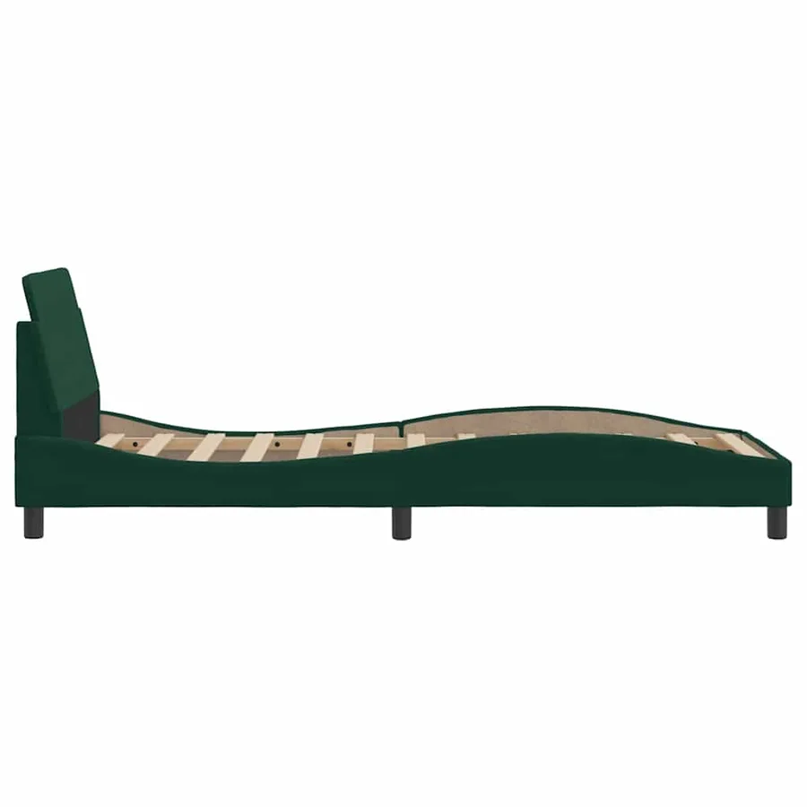 Cadre de lit Dover vert foncé 80x200 cm velours - 5