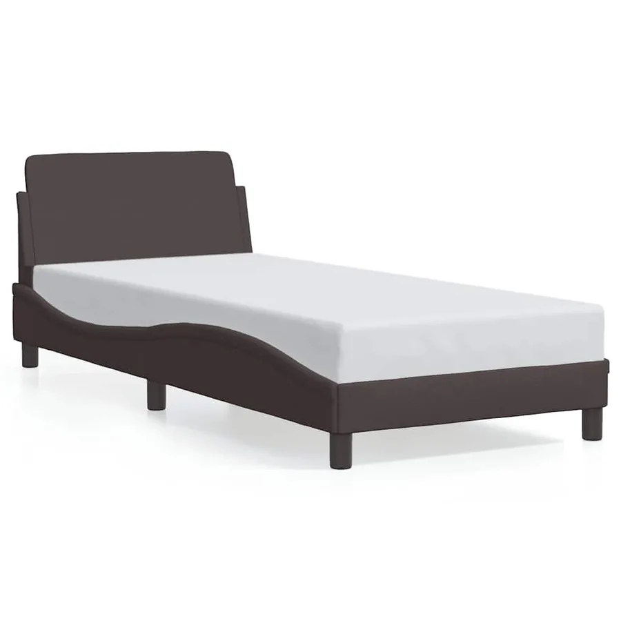 Cadre de lit Dover marron foncé 80x200 cm tissu - 2