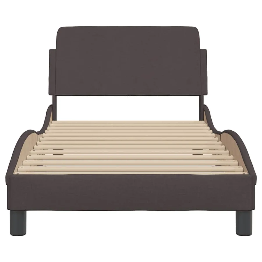 Cadre de lit Dover marron foncé 80x200 cm tissu - 4