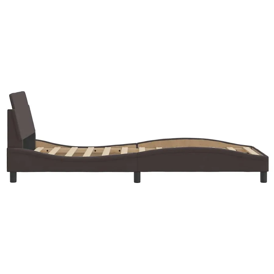 Cadre de lit Dover marron foncé 80x200 cm tissu - 5