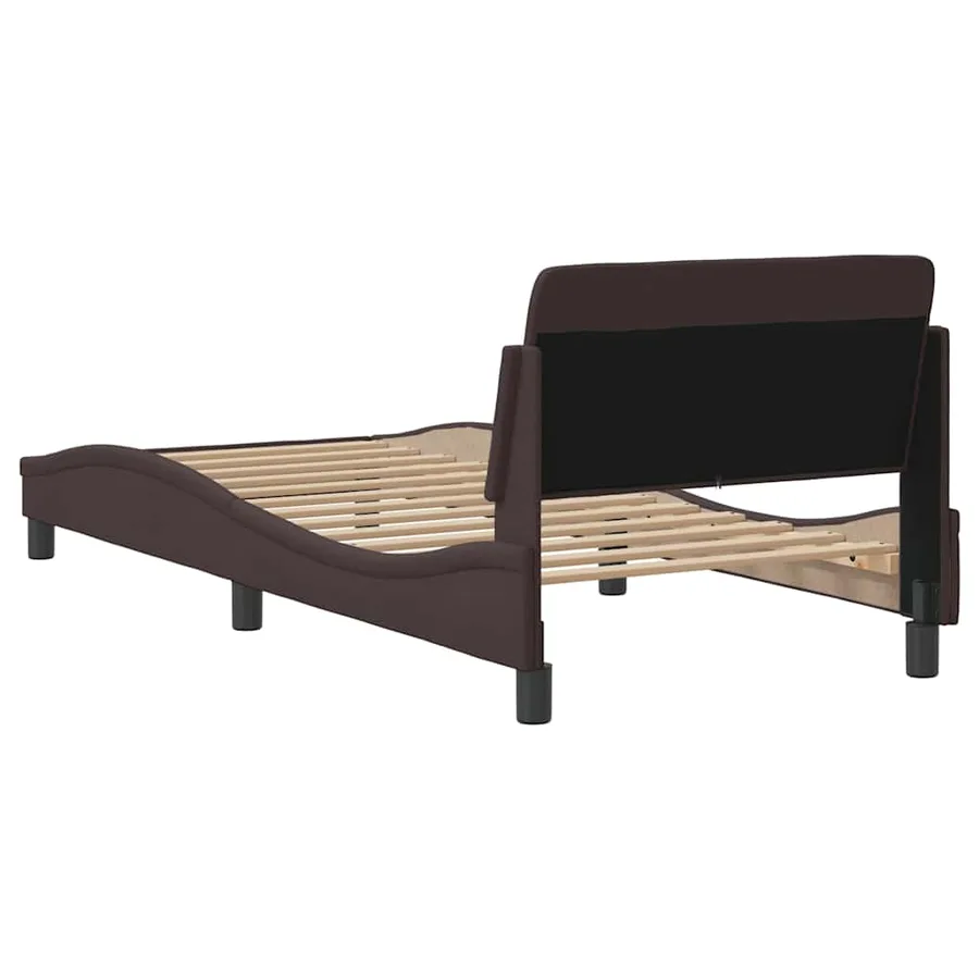Cadre de lit Dover marron foncé 80x200 cm tissu - 6