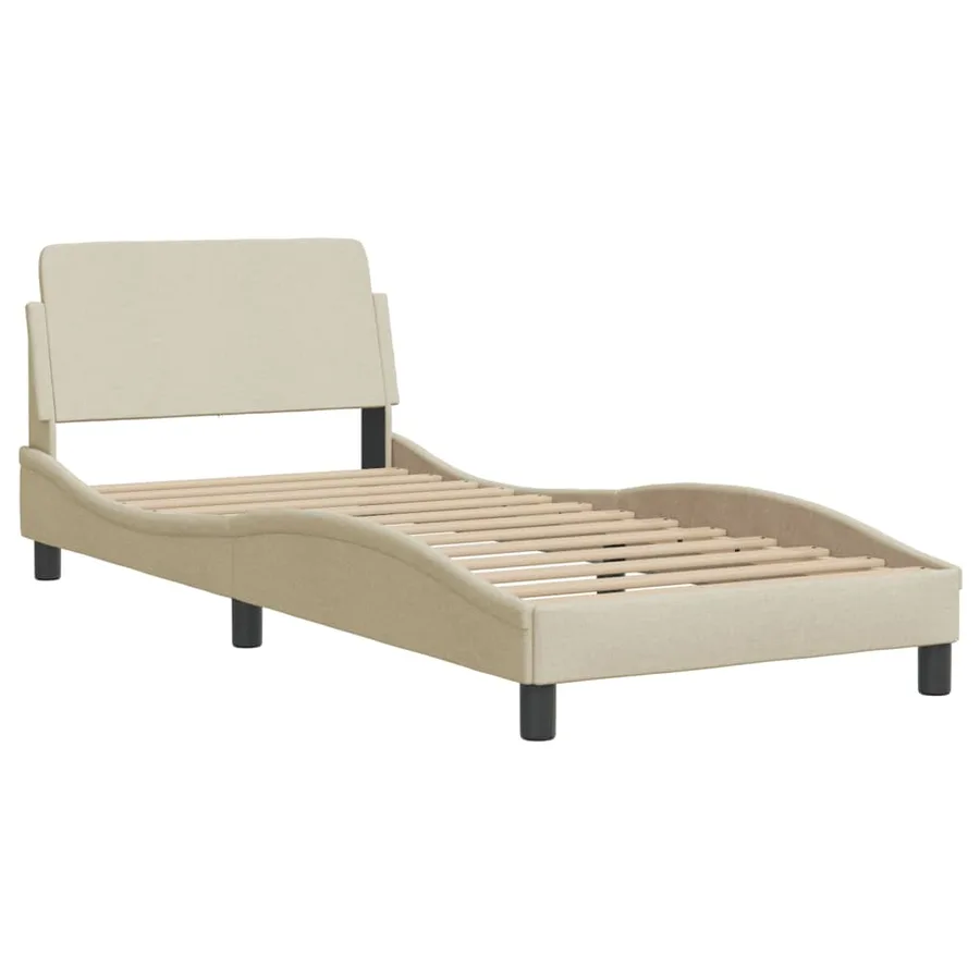 Lit avec matelas Dover crème 80x200 cm tissu - 4