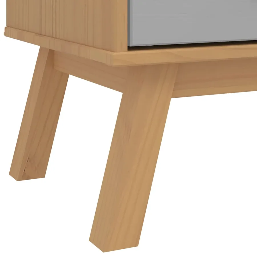 Garde-robe OLDEN gris et marron 76,5x53x172 cm bois massif pin - 11