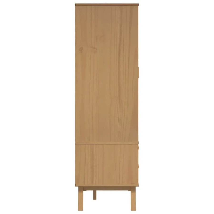 Garde-robe OLDEN gris et marron 76,5x53x172 cm bois massif pin - 8