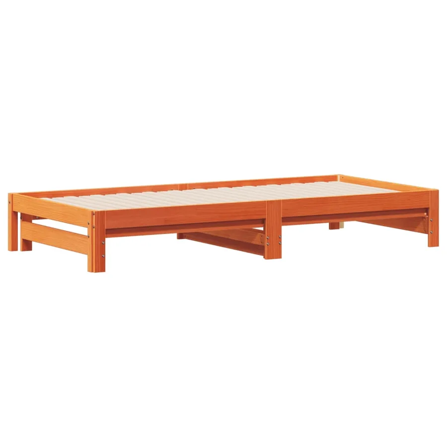 Lit de jour et lit gigogne sans matelas cire marron 80x200 cm - 9