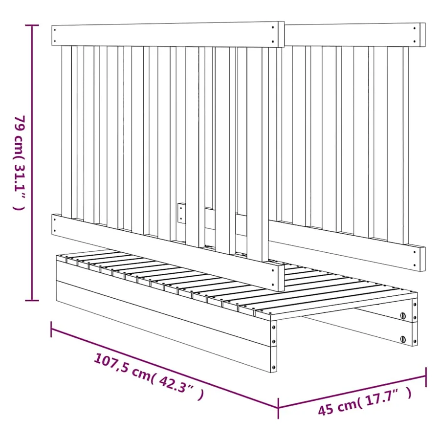 Pont de jeu 45x107,5x79 cm bois massif de pin - 6