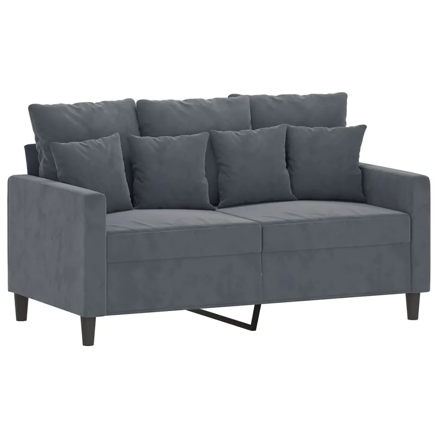 Ensemble de canapés 3 pcs avec coussins Gris foncé Velours - 3