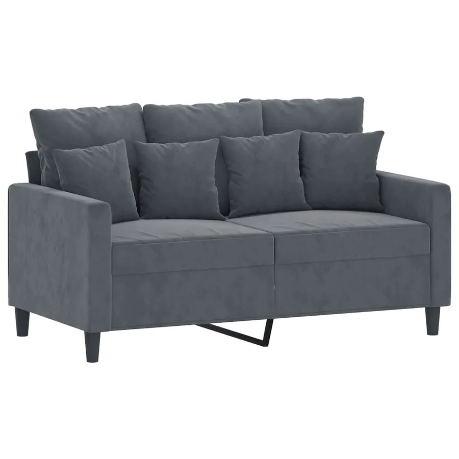 Ensemble de canapés 3 pcs avec coussins Gris foncé Velours - 4