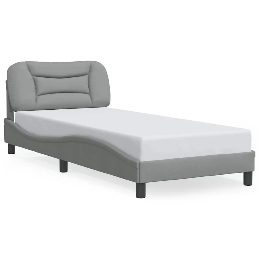 Cadre de lit sans matelas Hvar gris clair 90x200 cm tissu - 2