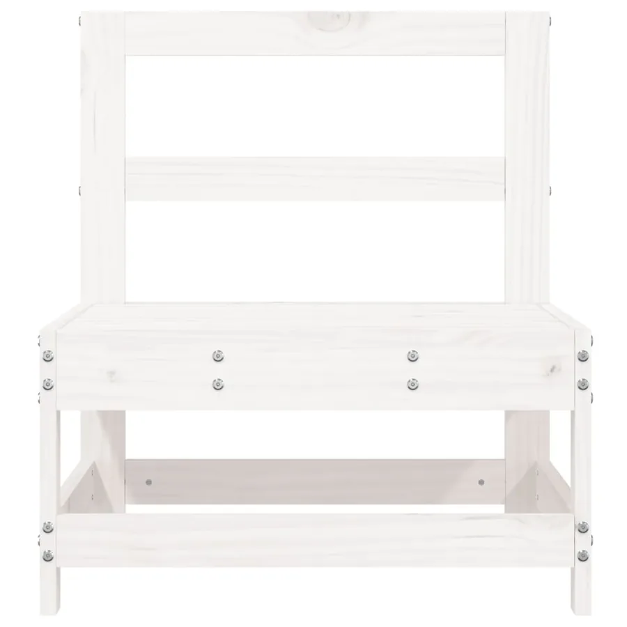 Canapés centraux de jardin 2 pcs blanc bois de pin massif - 4