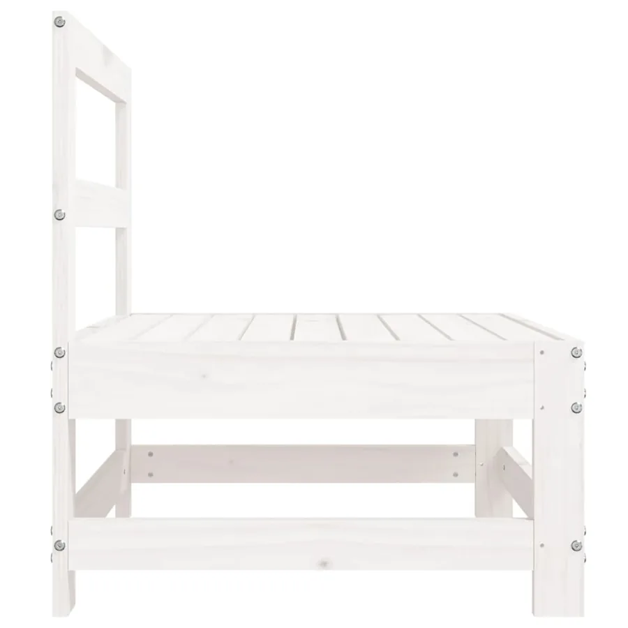 Canapés centraux de jardin 2 pcs blanc bois de pin massif - 5