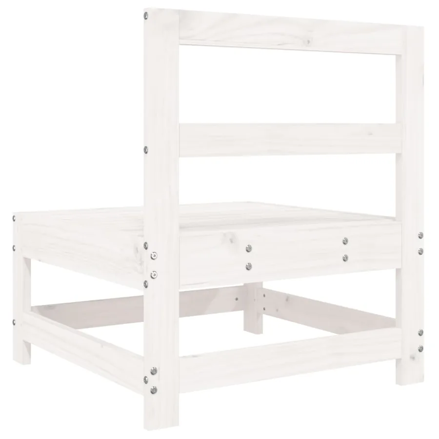 Canapés centraux de jardin 2 pcs blanc bois de pin massif - 6