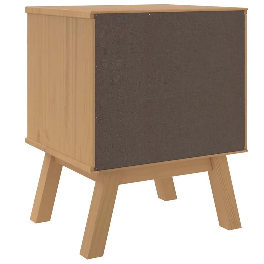Table de chevet OLDEN gris et marron bois de pin solide - 9