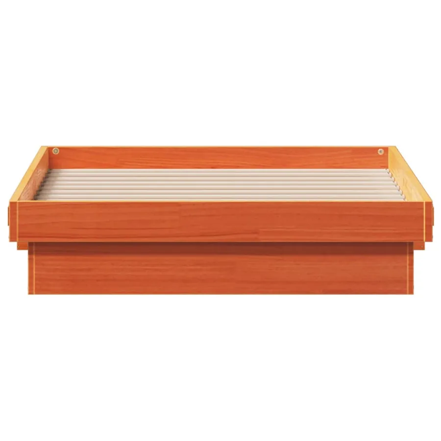 Cadre de lit à LED sans matelas 90x190 cm bois massif - 7