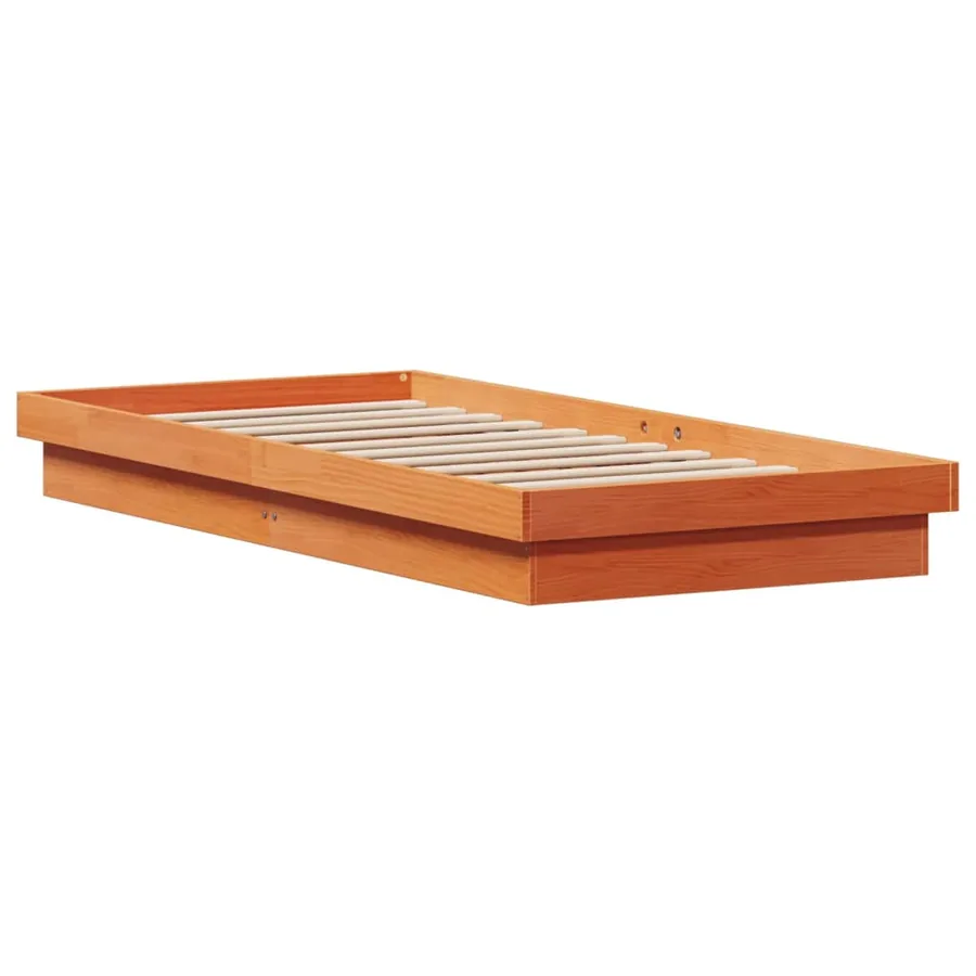 Cadre de lit à LED sans matelas 90x190 cm bois massif - 9