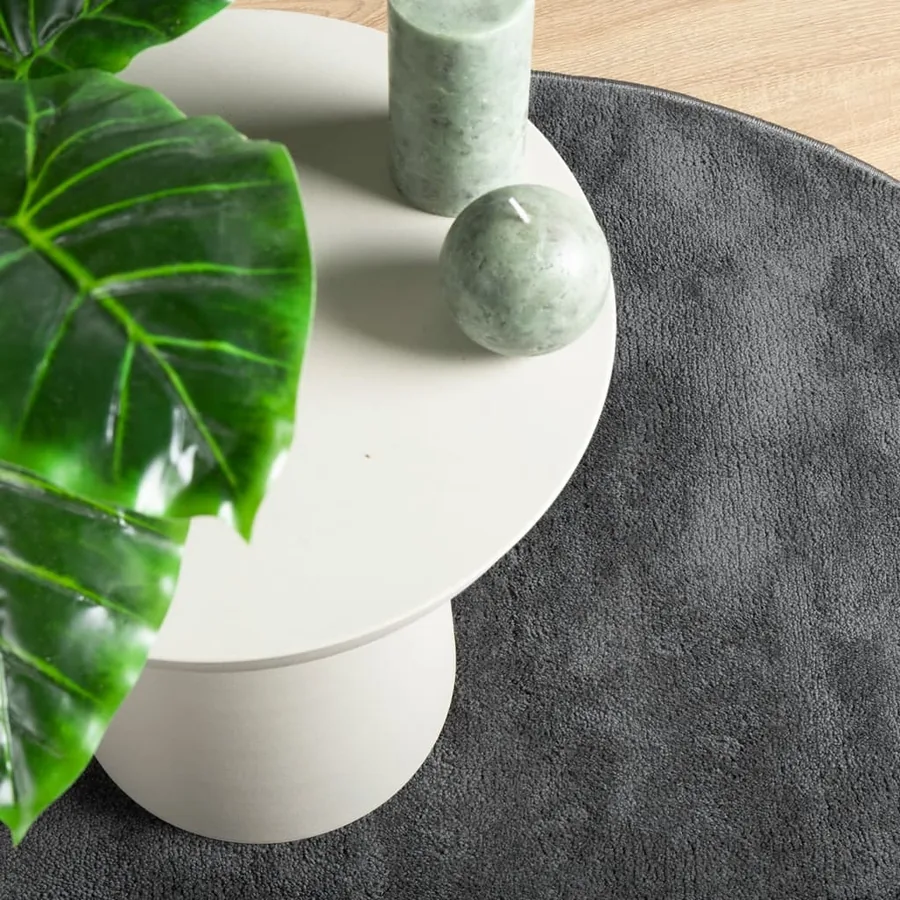 Tapis OVIEDO à poils courts anthracite Ø 160 cm - 7
