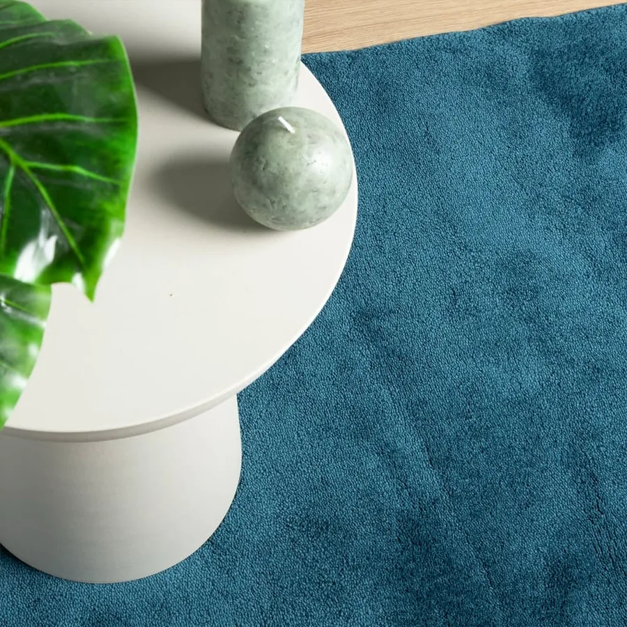 Tapis OVIEDO à poils courts turquoise 140x200 cm - 7