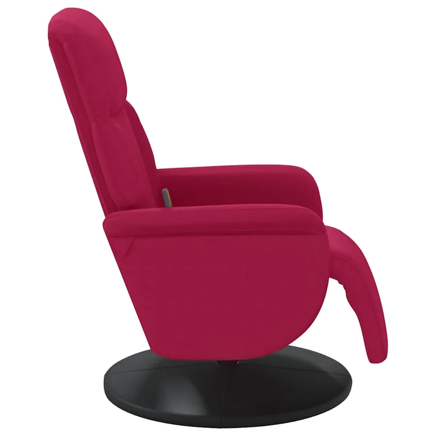 Fauteuil de massage inclinable avec repose-pied rouge bordeaux - 5