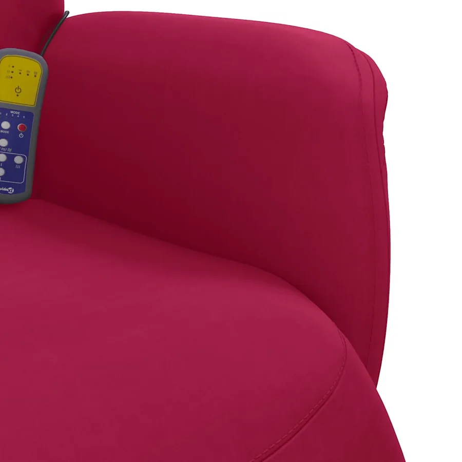 Fauteuil de massage inclinable avec repose-pied rouge bordeaux - 8