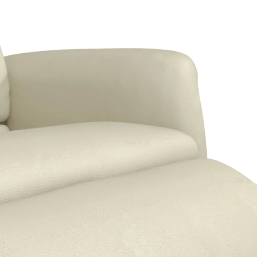 Fauteuil inclinable avec repose-pieds crème similicuir - 7