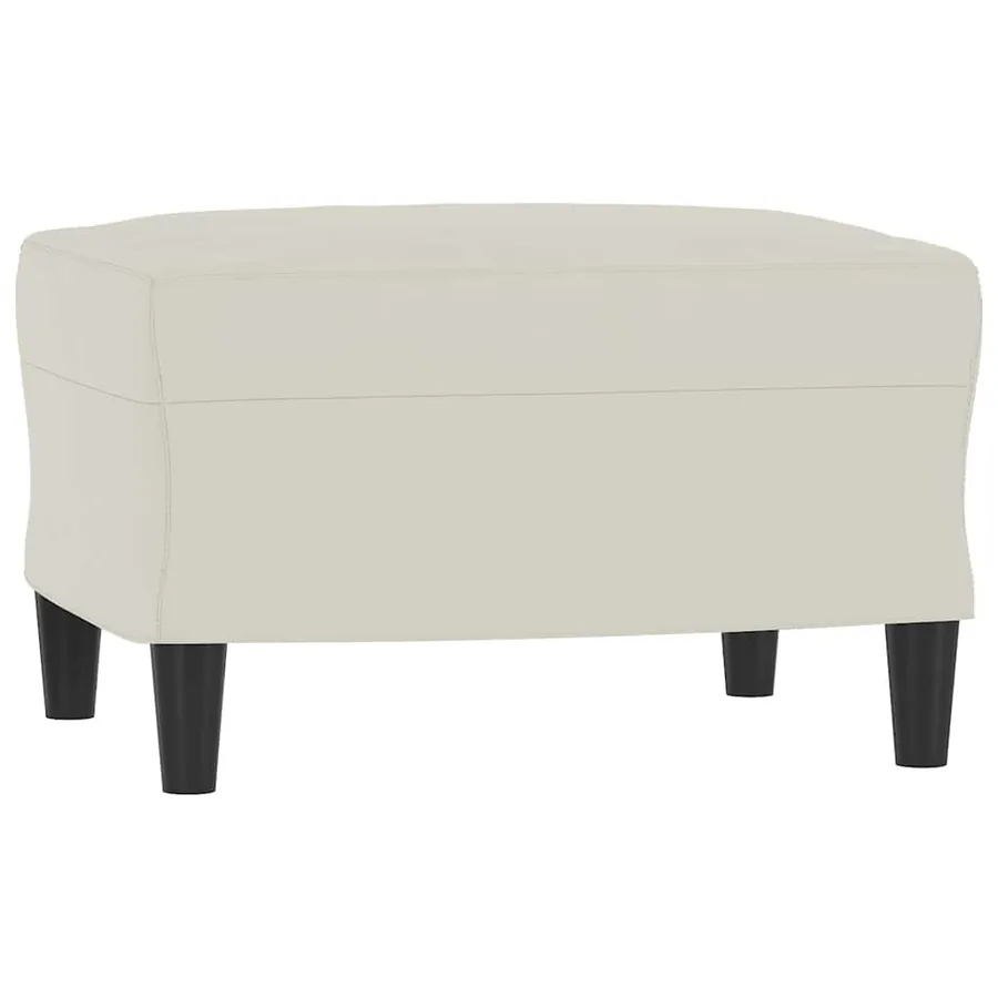 Canapé à 3 places avec repose-pieds Crème 180 cm Velours - 5