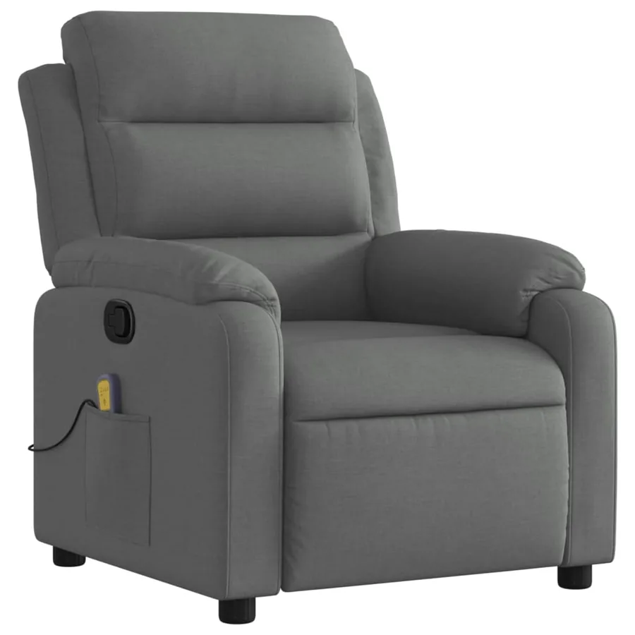 Fauteuil inclinable de massage gris foncé tissu - 3