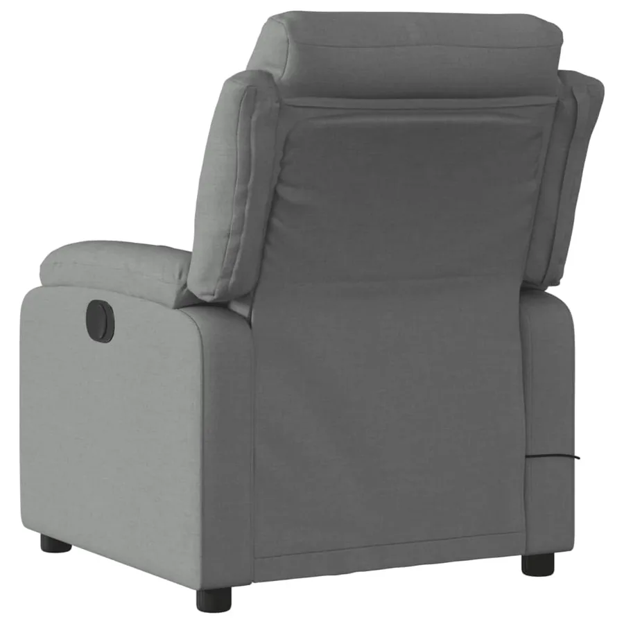 Fauteuil inclinable de massage gris foncé tissu - 4