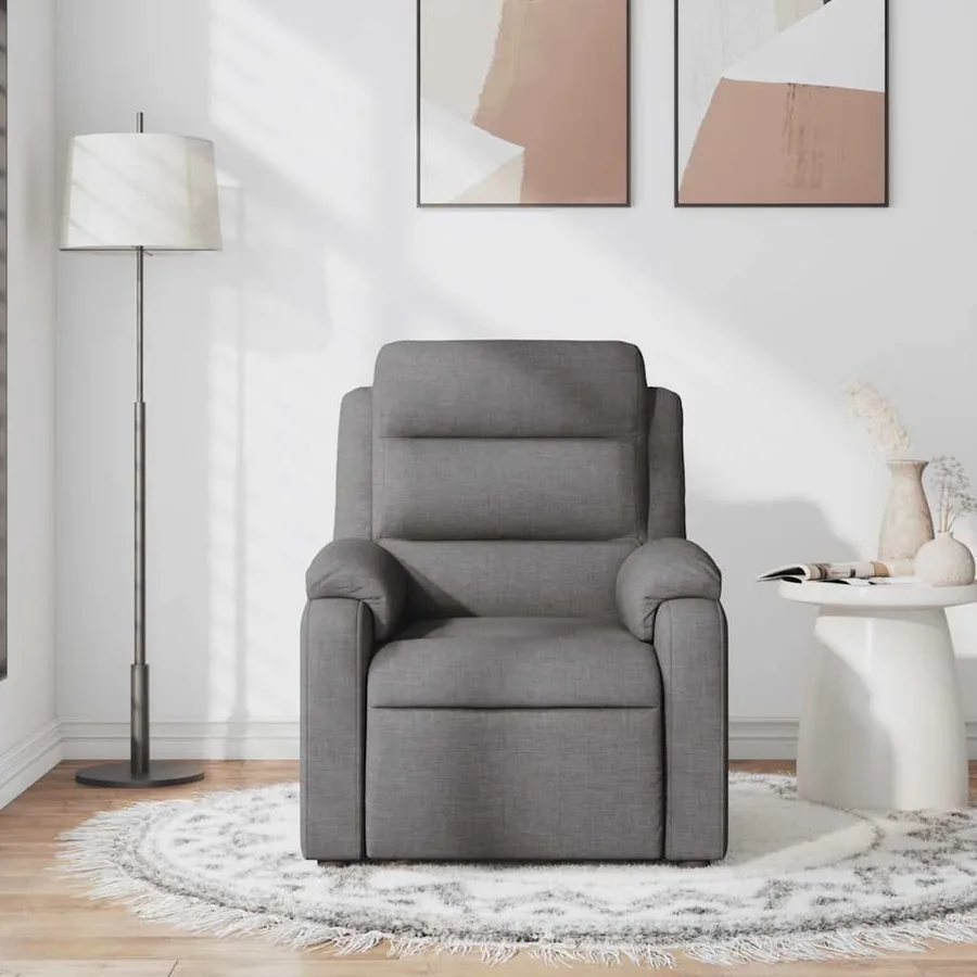 Fauteuil de massage inclinable Gris foncé Tissu - 3