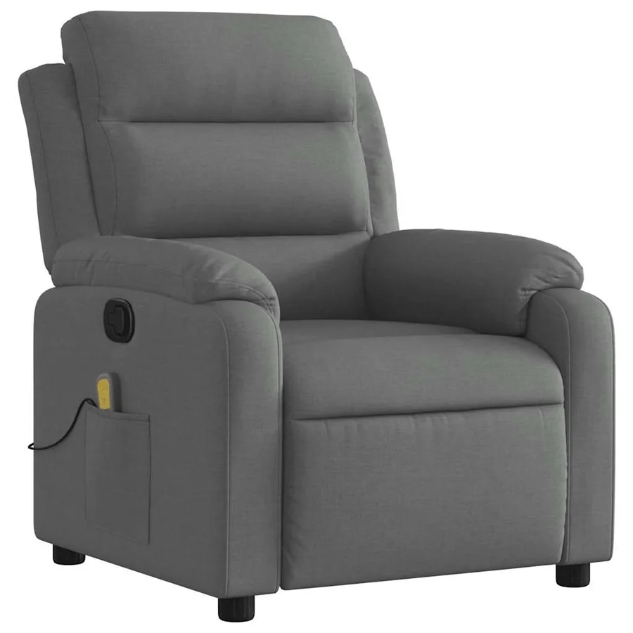 Fauteuil de massage inclinable Gris foncé Tissu - 4