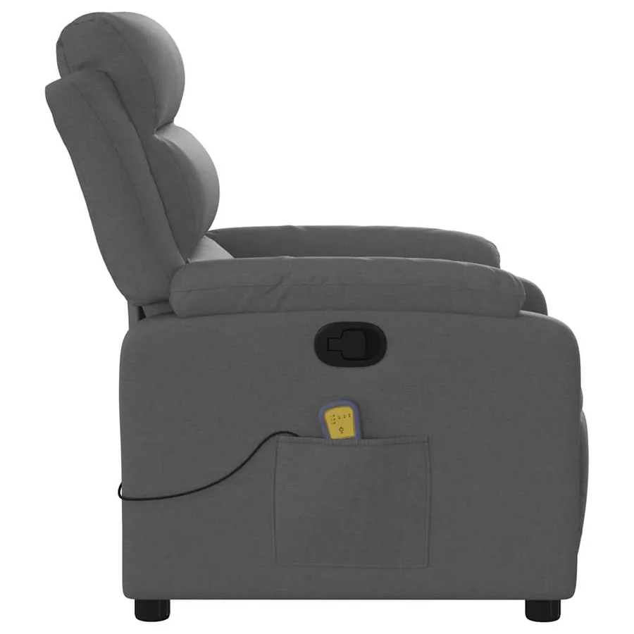 Fauteuil de massage inclinable Gris foncé Tissu - 9