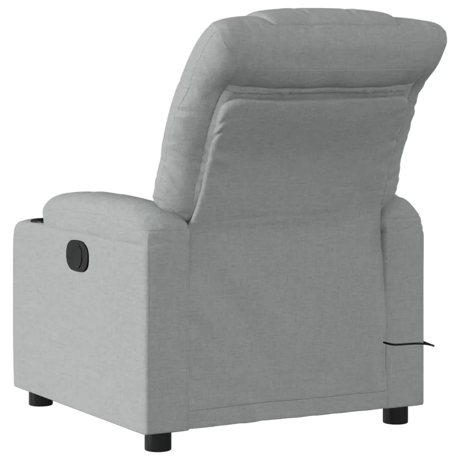 Fauteuil inclinable de massage gris clair tissu - 4