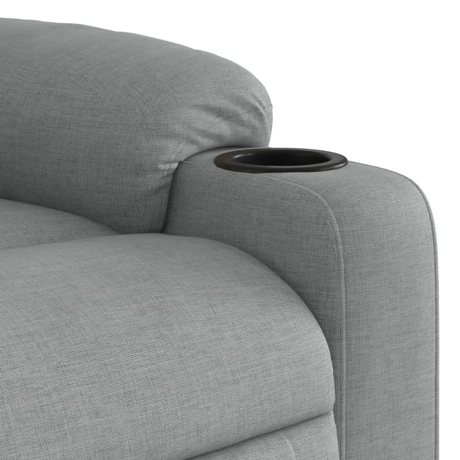 Fauteuil inclinable de massage gris clair tissu - 9