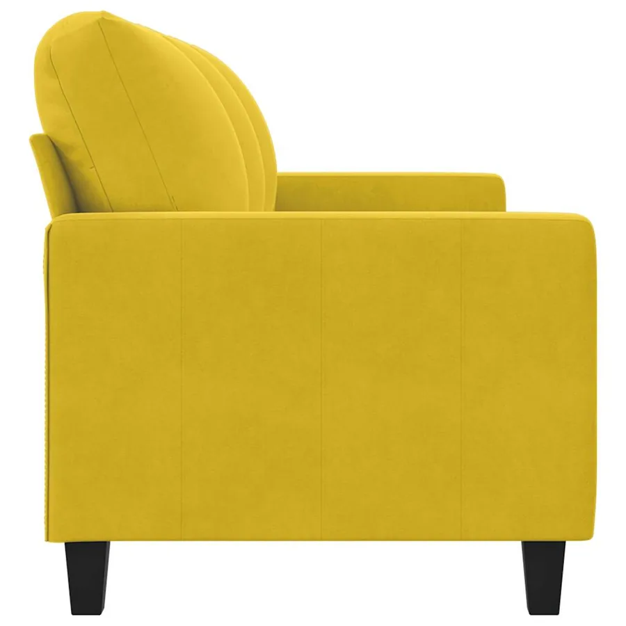 Canapé à 3 places Jaune 180 cm Velours - 5