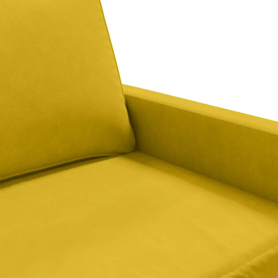 Canapé à 3 places Jaune 180 cm Velours - 7