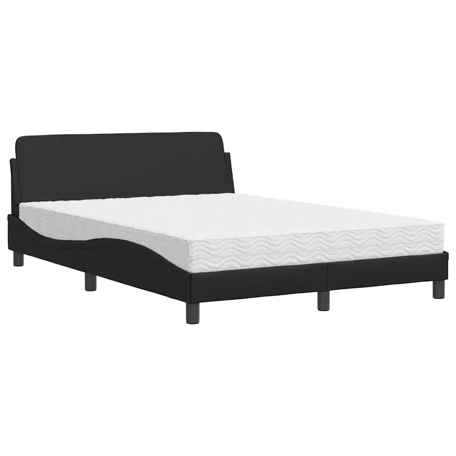 Lit avec matelas Dover noir 140x200 cm similicuir - 2