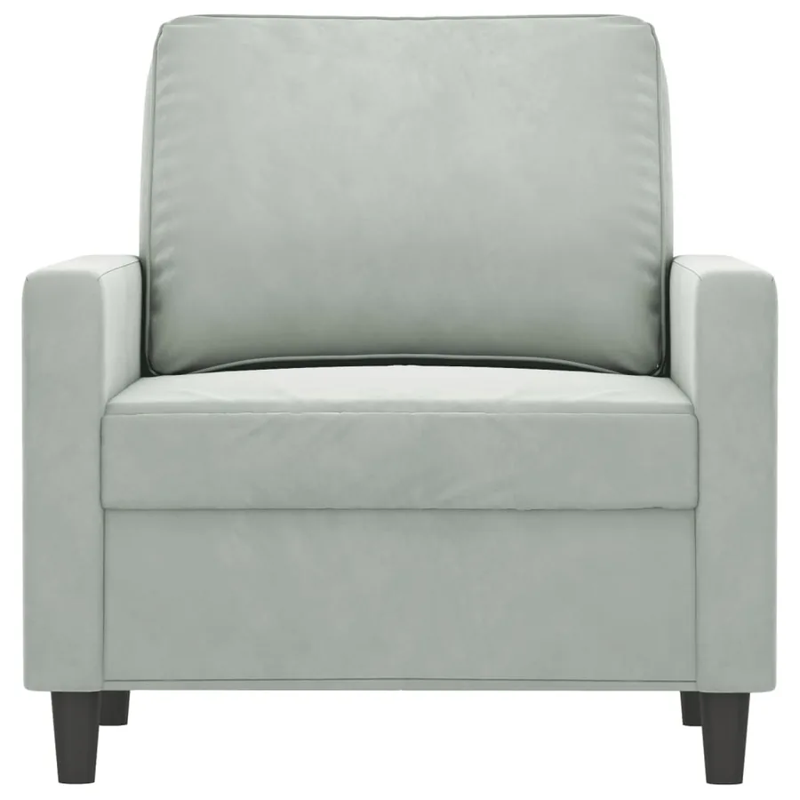 Fauteuil Gris clair 60 cm Velours - 3