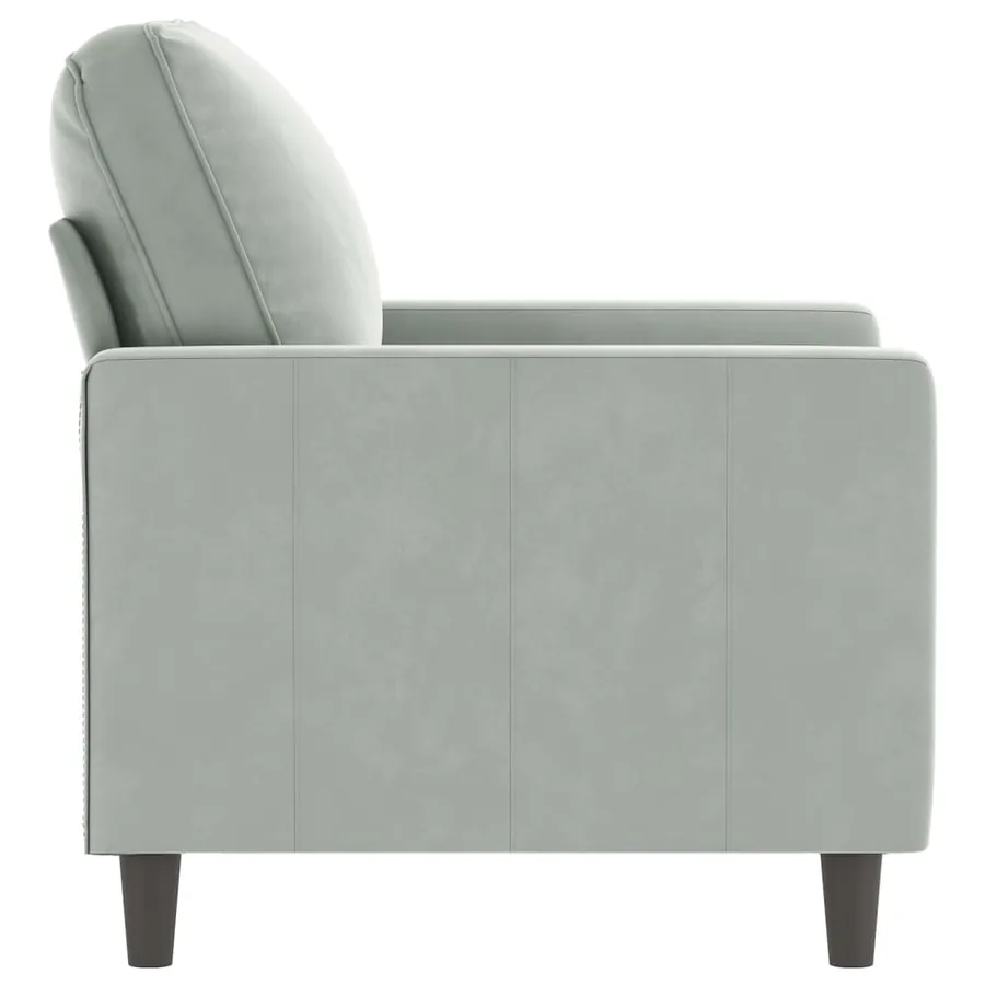 Fauteuil Gris clair 60 cm Velours - 4