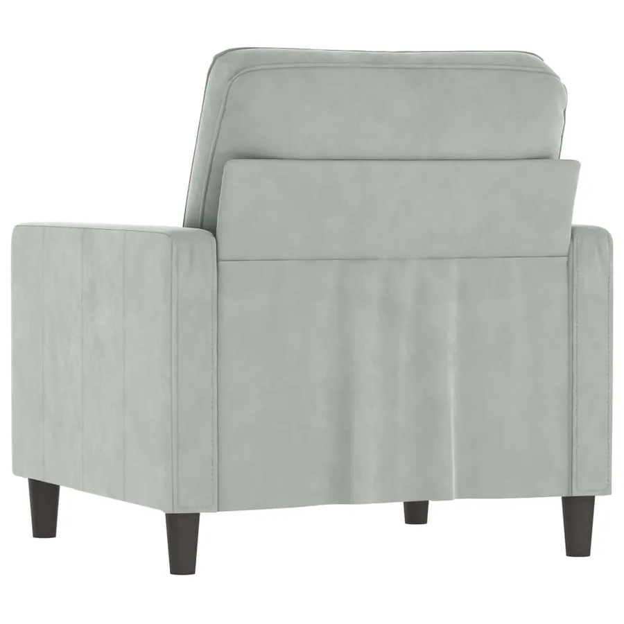 Fauteuil Gris clair 60 cm Velours - 5
