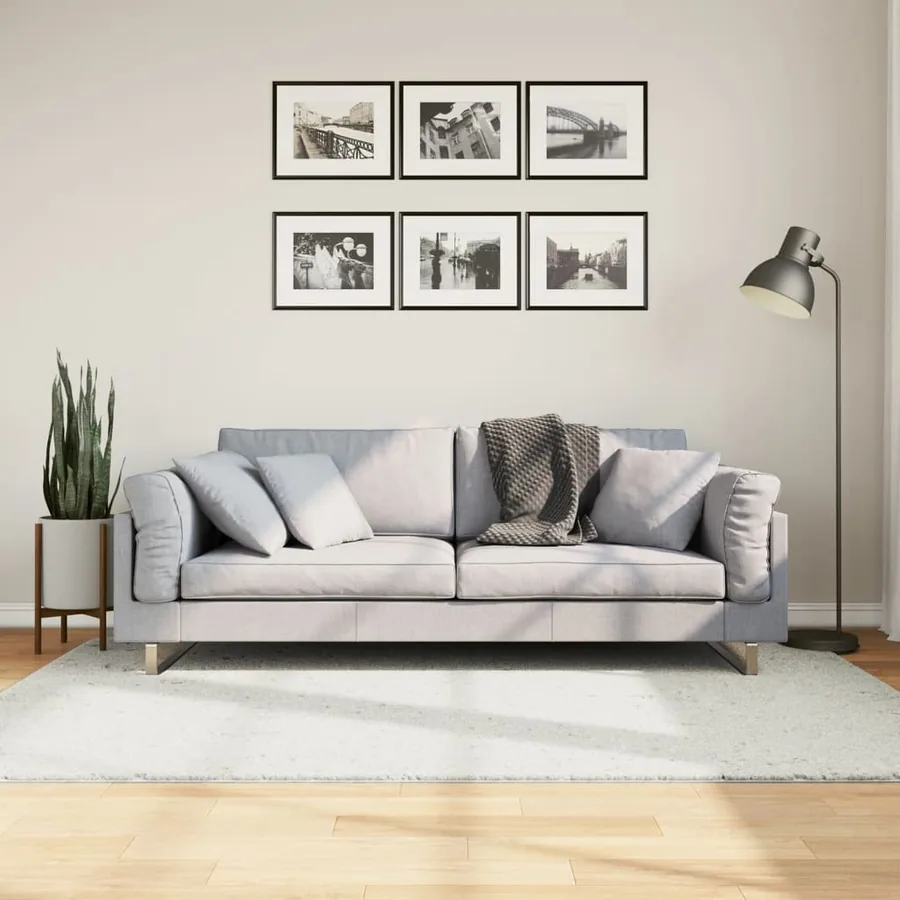 Tapis OVIEDO à poils courts crème 140x200 cm