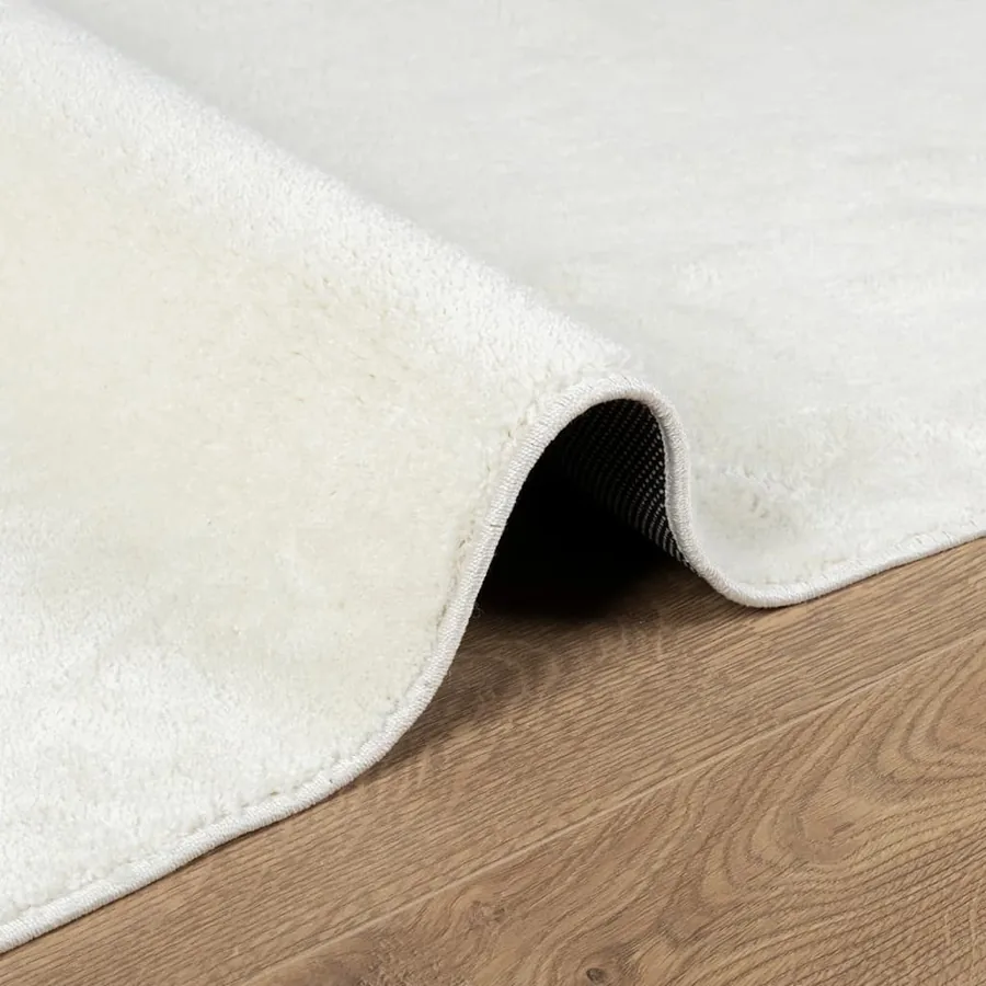 Tapis OVIEDO à poils courts crème 140x200 cm - 4